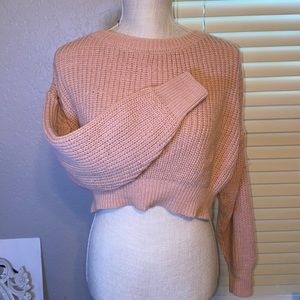 Cropped knit sweater